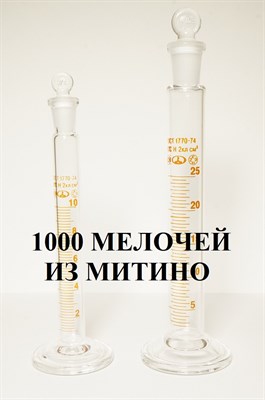 Комплект мерных стеклянных цилиндров (мл: 10, 25) со стеклянными пробками, стеклянное основание Cylinder,glassbase-10,25ml - фото 5051