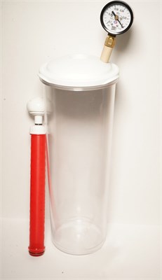 Вакуумная пластиковая камера 1,7 л с вакуумметром, ручным насосом vacuum.chamber.no-1,7L