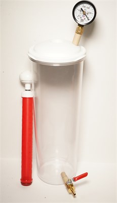 Вакуумная пластиковая камера 1,7 л с вакуумметром, ручным насосом, краном vacuum.chamber-1,7L