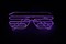 Светящиеся очки с сиреневой неоновой подсветкой и блоком питания от батареек neon-lilac-glasses