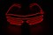 Светящиеся очки с красной неоновой подсветкой и блоком питания от батареек neon-red-glasses