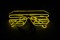 Светящиеся очки с желтой неоновой подсветкой и блоком питания от батареек neon-yelow-glasses